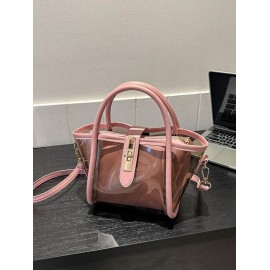 Transparent Jelly Crossbody Bag with Clutch Purse