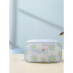 Women's Fashion Daily Travel Letter Butterfly Floral Pattern Semi-sheer PVC Clear Storage Makeup Cosmetic Wash Toiletry Bag