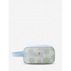 Women's Fashion Daily Travel Letter Butterfly Floral Pattern Semi-sheer PVC Clear Storage Makeup Cosmetic Wash Toiletry Bag