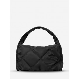 Women's Simple Style Solid Color Argyle Quilted High Capacity Tote Bag