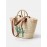 Women's Handmade Braided Cactus Embroidered Drawstring Raffia Straw Beach Shoulder Bag
