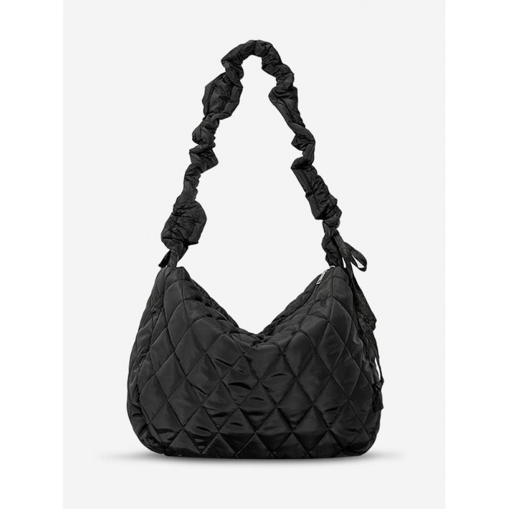 Women's Daily Solid Color Quilted Padded Puffer Design Ruched Strap Shoulder Bag Women's Daily Solid Color Quilted Padded Puffer Design Ruched Strap Shoulder Bag
