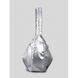 Women's Daily Metallic Solid Color Ruched Design Clouds Style Dumpling Shaped Underarm Shoulder Bag