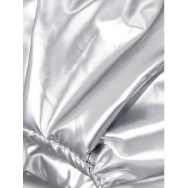 Women's Daily Metallic Solid Color Ruched Design Clouds Style Dumpling Shaped Underarm Shoulder Bag